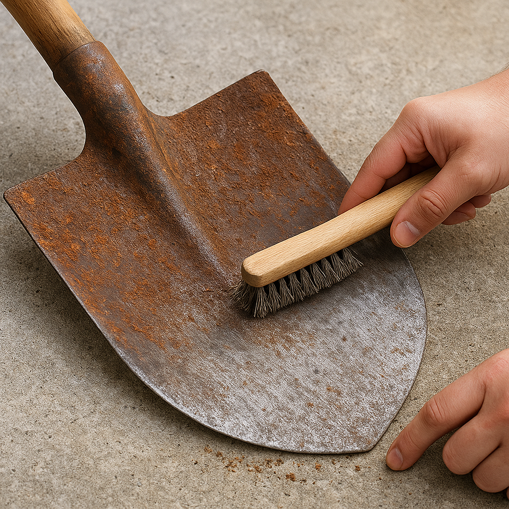 Jak wyczyścić zardzewiałą łopatę